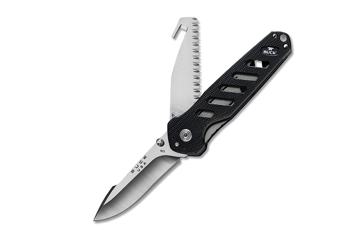 Buck Knives 183 Dual Blade Black Alpha Crosslock Folding Knife